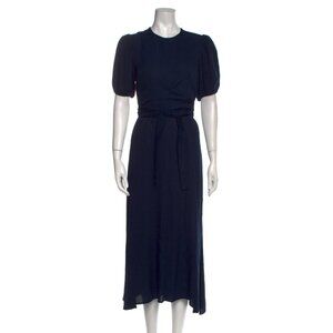 Reformation navy short sleeve midi dress